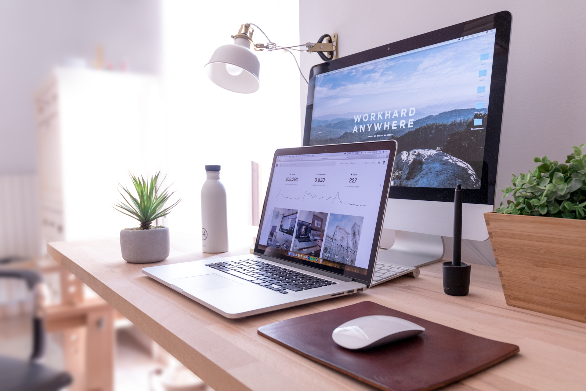 A clean modern workspace with a laptop, representing the focused environment needed for solo project building
